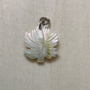 New vintage mother of pearl leaf pendant charm